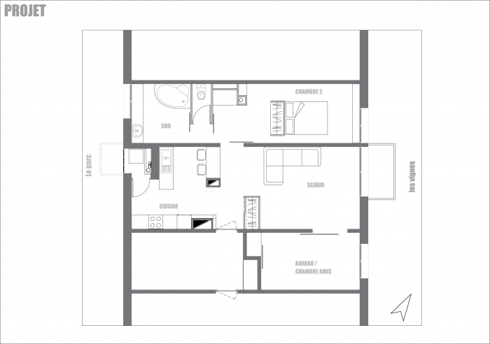 APPARTEMENT HAUT BRION : PLAN PROJET