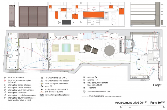 Appartement - Paris 19me : plan projet - paris 19me