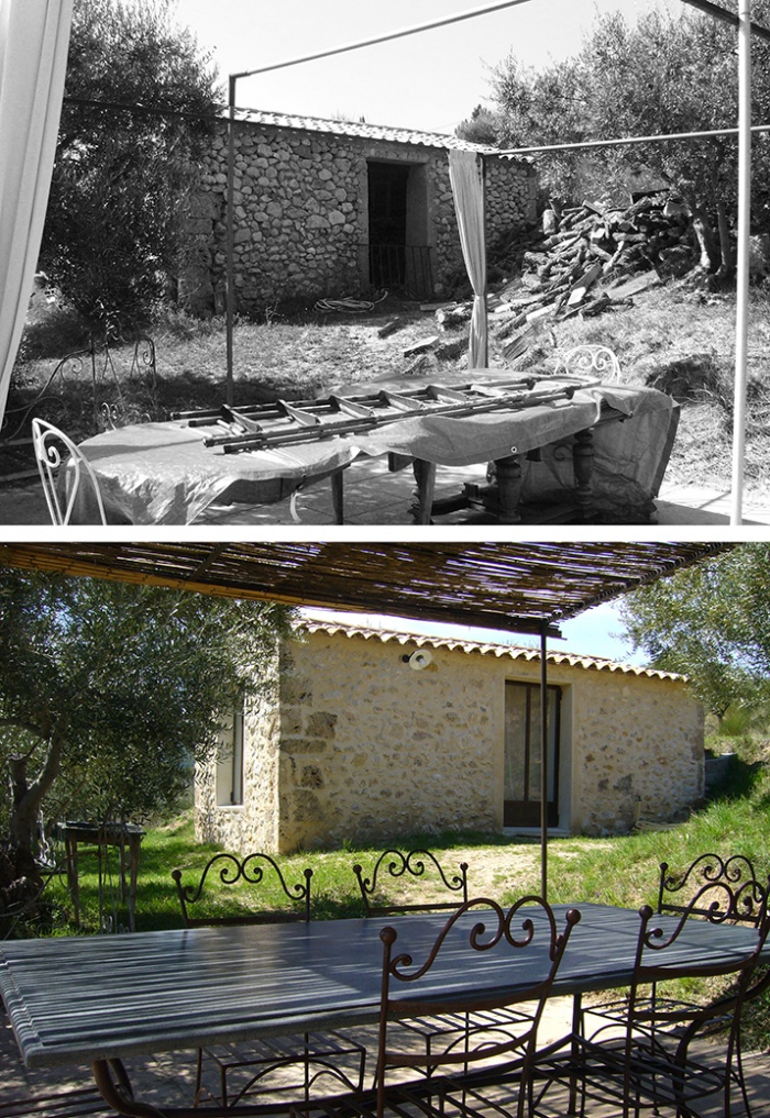 Un cabanon provenal : MOC_avant-apres_faade cabanon